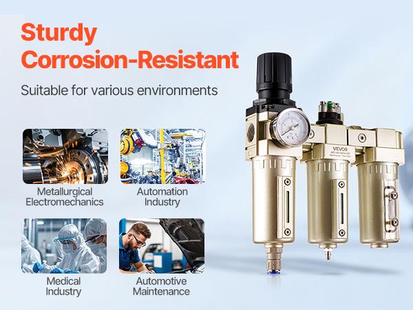 VEVOR Air Compressor Filter Regulator, 3/4 NPT 3-Stage 5m 0.3m 0.1m Air Drying System with Micron Filters and Desiccant Dryer, Auto Drain Air Compressor Water Separator 175PSI Max Pressure VEVOR Air Compressor Filter Regulator, 3/4 NPT 3-Stage 5m 0.3m 0.1m Air Drying System with Micron Filters and Desiccant Dryer, Auto Drain Air Compressor Water Separator 175PSI Max Pressure