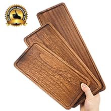 Wood 3 Tier Serving Tray Three Tiered Cupcake Stand, Rectangle Serving Platter Wooden Farmhouse Tiered Tray, Party Serving Brown Decorative Tray Decor