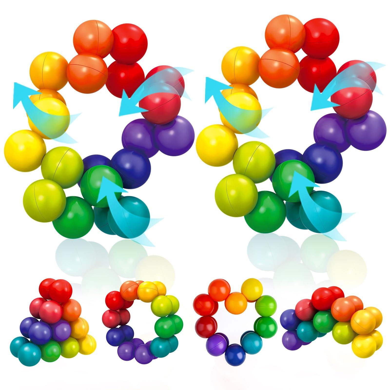 Magnetic 3D Puzzle Ball, 1 Box Colorful Magnetic Beads Magnetic Ball Stress Relief Toy, Creative Educational Toy For Kids