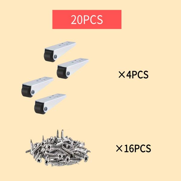 4 Pcs Silent Anti-Sag Door Wheels + 16 Screws Kit, Ideal for Wardrobes and Cabinets, Durable Furniture Hardware Set