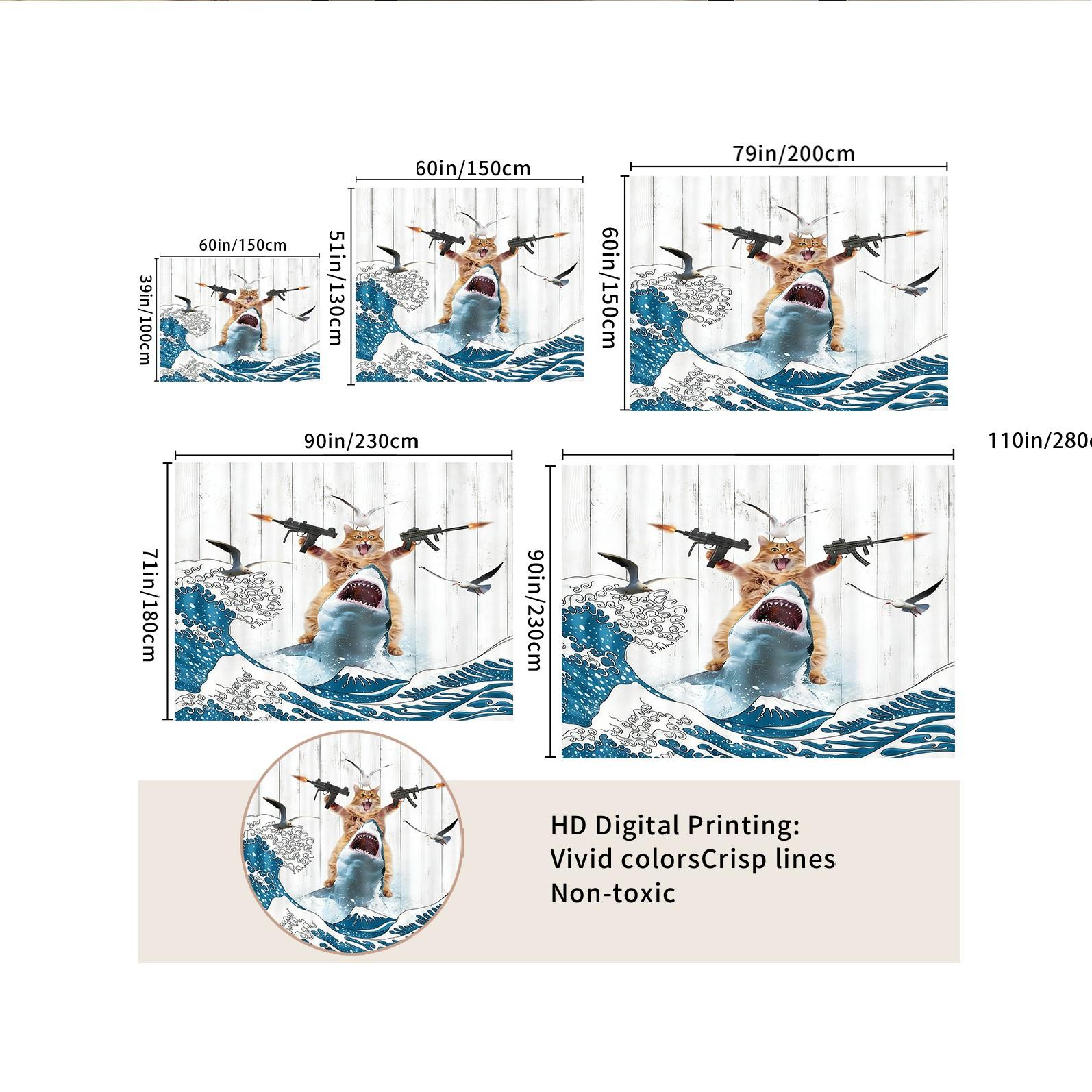 Funny Animal Surfing Theme Tapestry, Creative and Practical, Perfect for Living Room, Bedroom, Dorm, Fashionable and Fun Decor