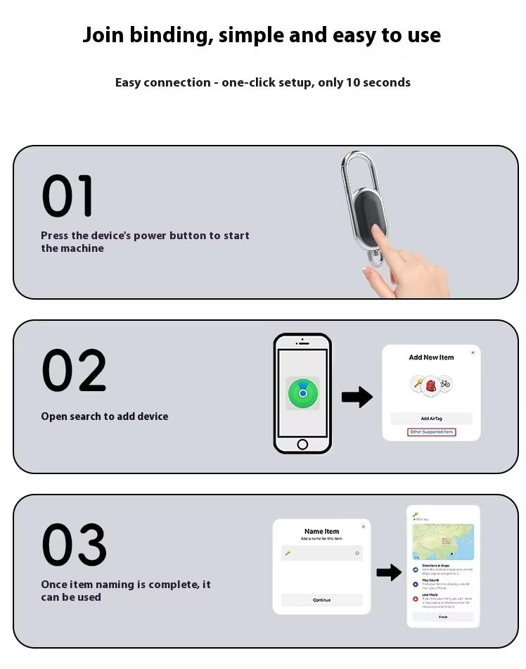 Miroddi Heavy-Duty Metal Keychain Tracker for Apple Find My | Men's GPS Key Locator, Waterproof Steel Carabiner Christmas gifts Map Bluetooth Air Tracker