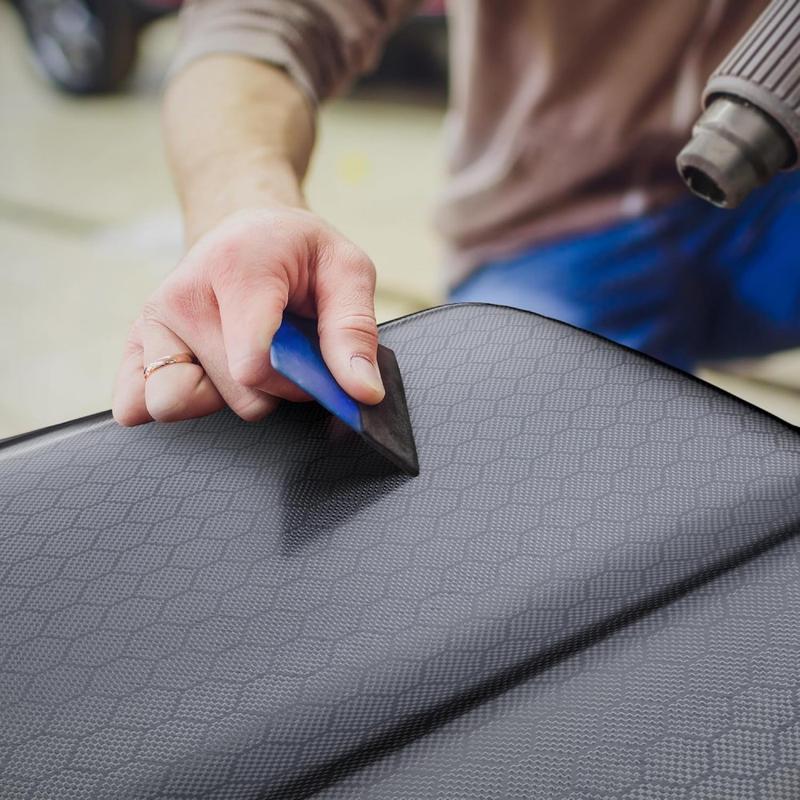 Honeycomb Matte Black Car Wrap Vinyl (1ft x 5ft) - Gloss Paint Surface Protection Film with Air Release Automotive Wrap Vinyl Roll