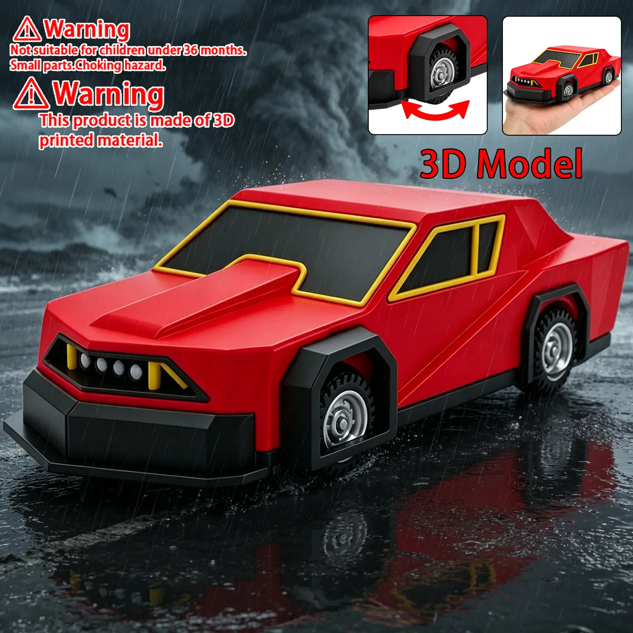 Novelty Tiv2 Storm Chaser Vehicle Model Set, 3D Printed Tornado Interceptor Armored Car, Storm Pursuit Truck Desktop Collectible Toy