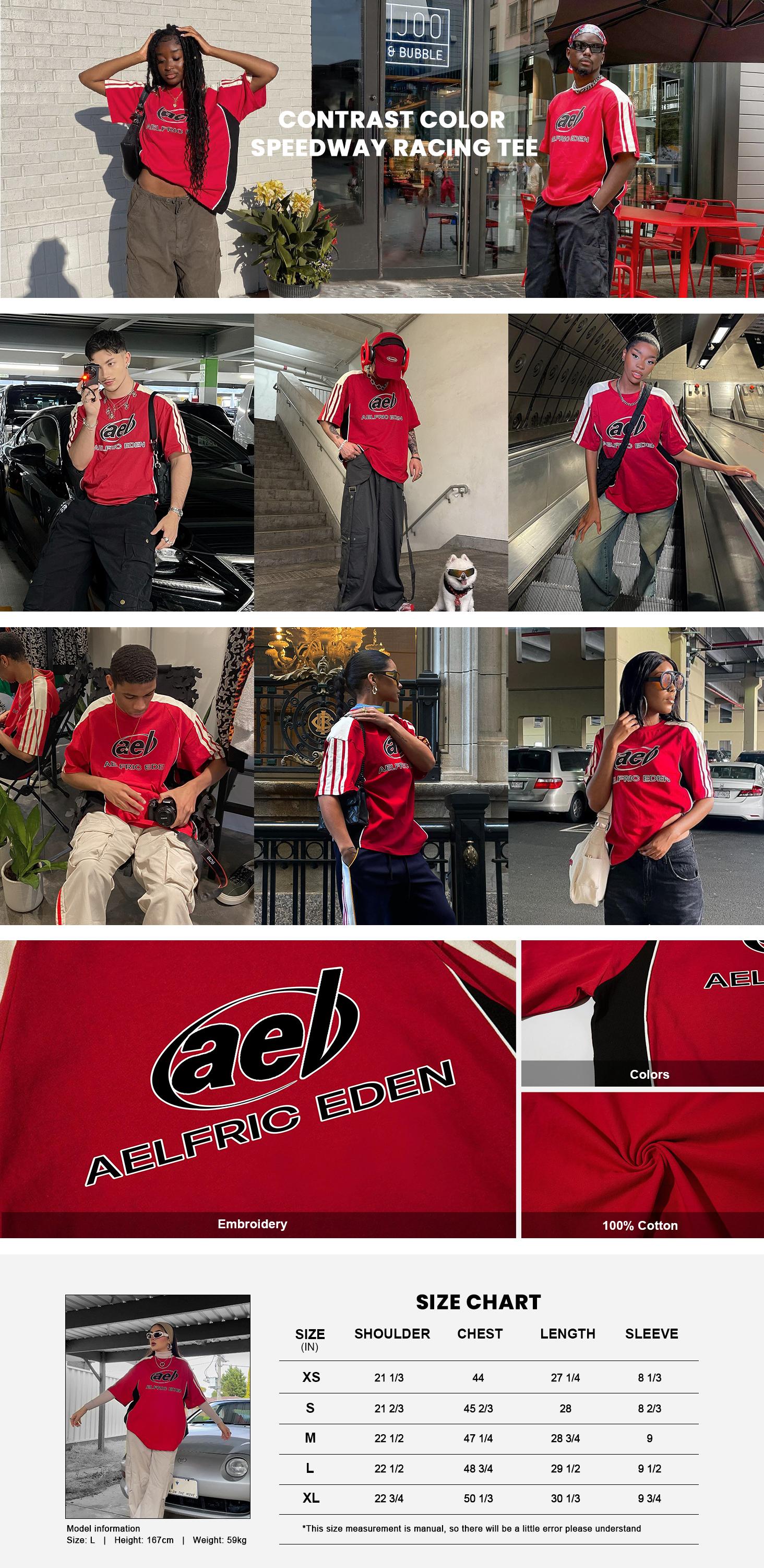 Aelfric Eden Contrast Color Speedway Racing Tee Crew Necks Raglan Shirt