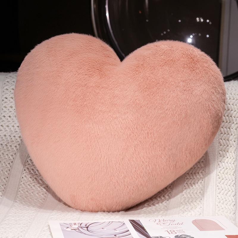 Heart Pillow with Pillow Core, Love Gift, Large Heart Shape, Sherpa Material, Room Décor, Throw Pillows for Living & Bedroom