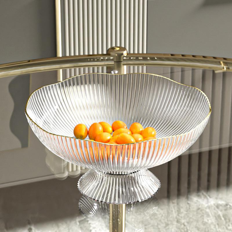 Luxurious Home Fruit Tray Pet Transparent Plastic Style Snack Plate Flower Basket Ktv Fruit Dish for Living Room Coffee Table