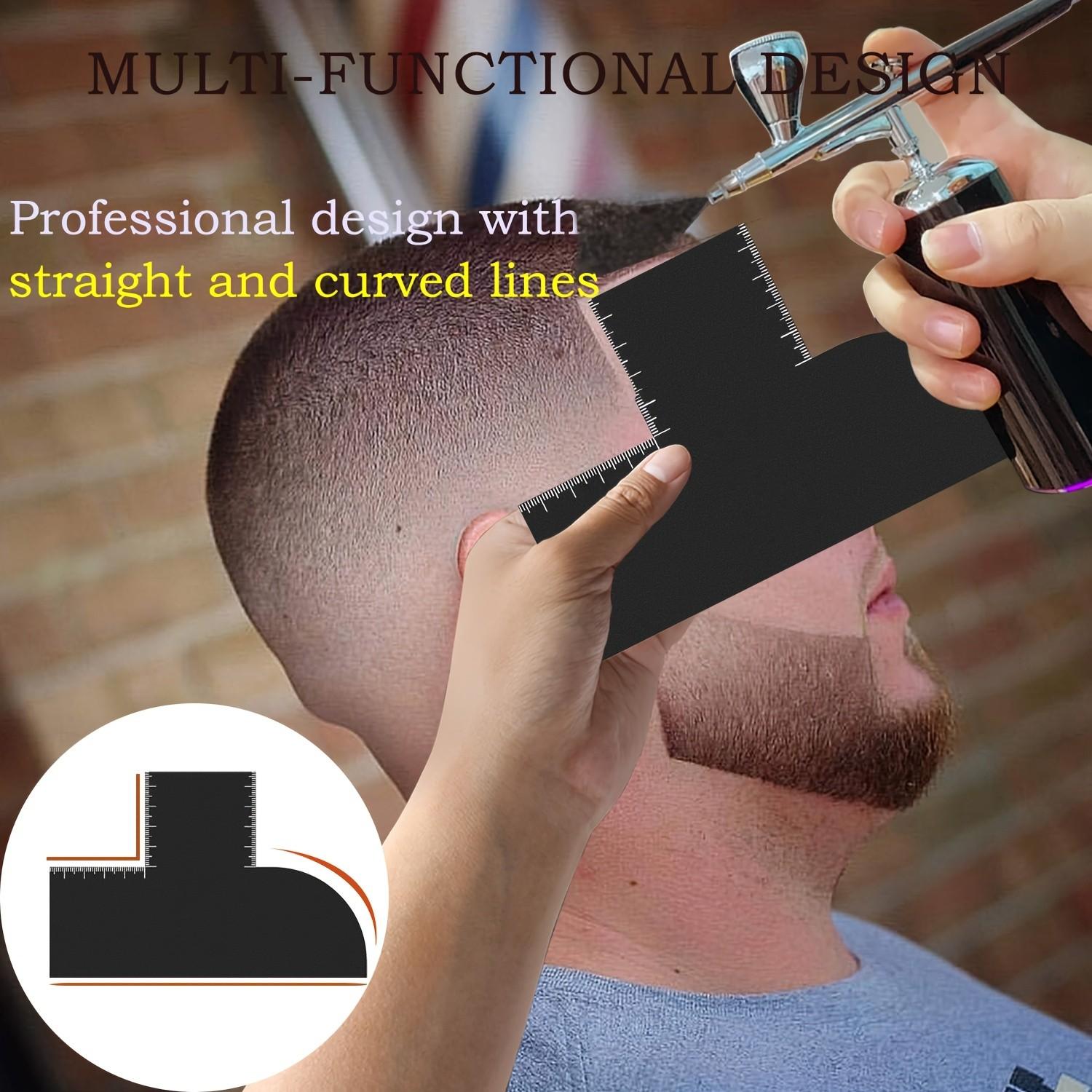 T-Shaped Hair Cutting Guide Template, Professional Barber Hairline Shaper Ruler, DIY Haircut Stencil for Men's Fade & Beard Lineup, Salon Home Hair Styling Tool