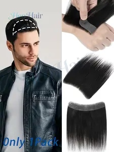 Men's Hairpiece for Forehead Decoration, Hairline Wig, Natural Look, Easy to Wear, Perfect for Daily Use, Men's Accessories