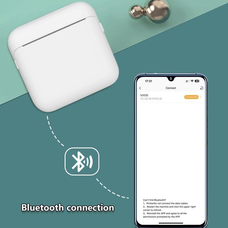 New macaron-colored inkless thermal printer, compact and lightweight mini printer