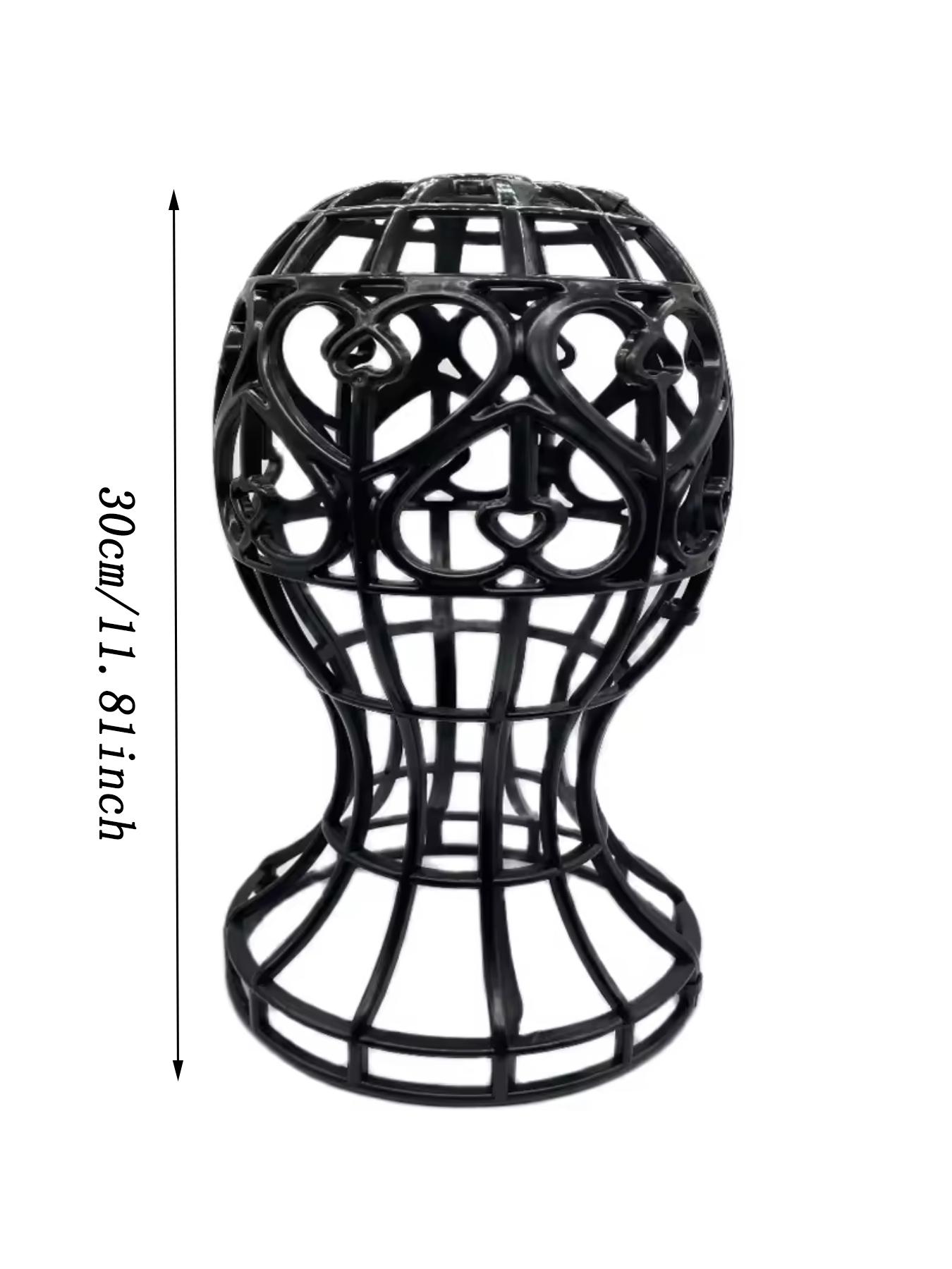 New Arrival! 3 Color Lantern Shaped Plastic Wig Stand for Human Hair & Synthetic Wigs Foldable Hat Cap Holder Multi  Purpose Wig Head Stand Essential Wig Accessories