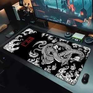Japanese Dragon Large Gaming Mousepad XXL Keyboard Gamer Mouse Pad on The Table Speed Desk Mat Anime x4 7X3 Mouse Mats Desktop Accessory Made for Gaming