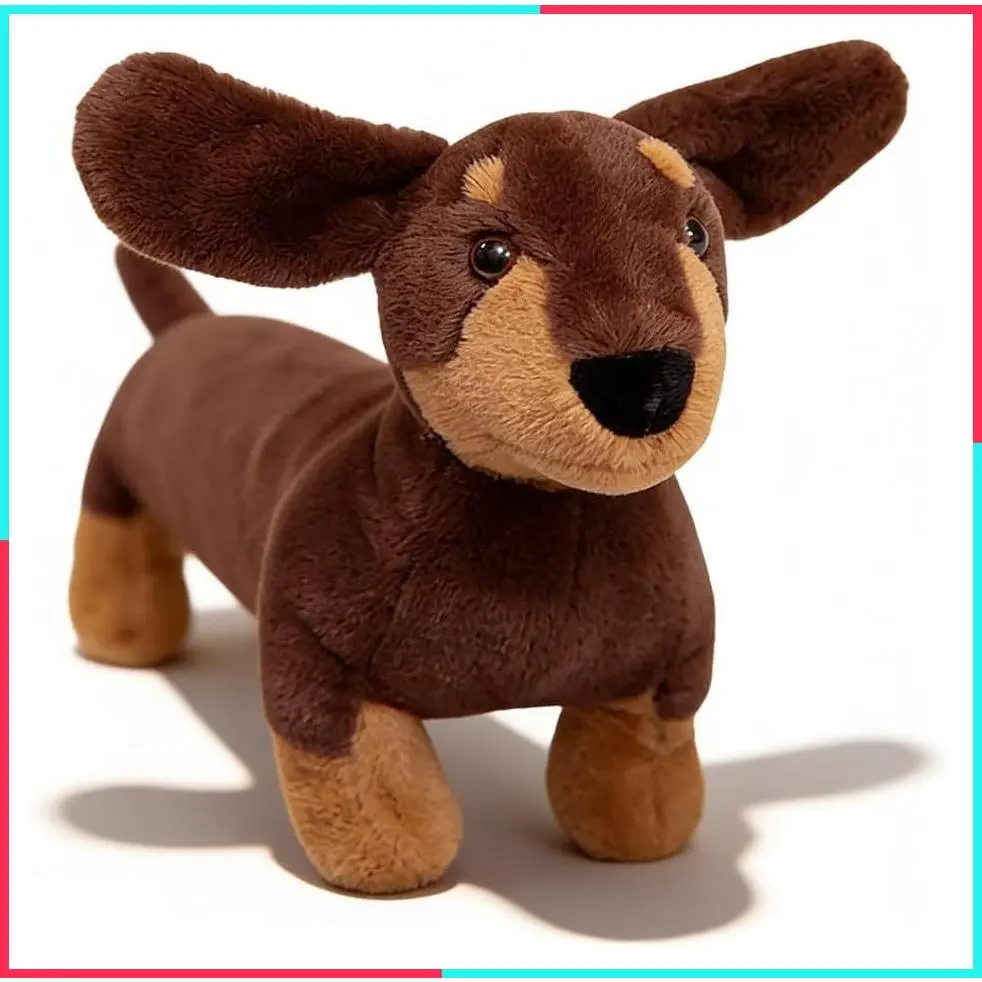 Dachshund Stuffed Animal, Soft Plush Dog Pillow, 23.6 Inch
