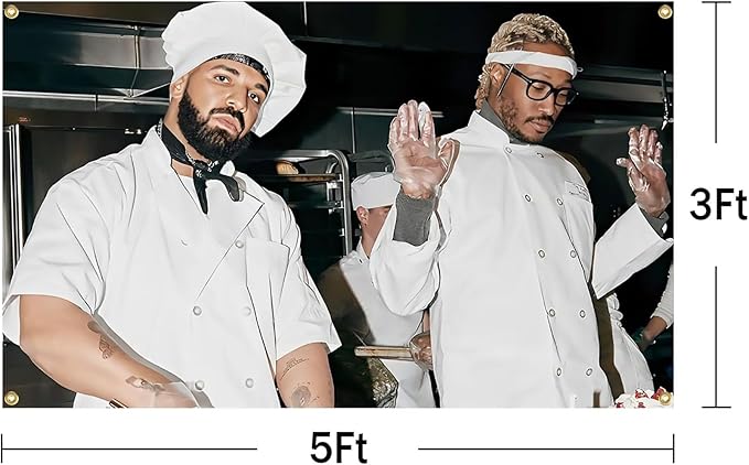 DrakeG and FutureT Rapper 3x5Ft Flag Tapestry with 4 Brass Grommets Funny Banner Decoration for College Bedroom Room Dorm Wall Tapestries
