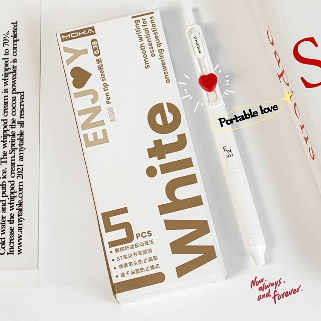 Heart-Shaped Click Pen Set, Smooth Writing Experience, Ink, Heart Feature, 0.38mm Tip, Durable Plastic Material, Ideal for Education and Professional Use