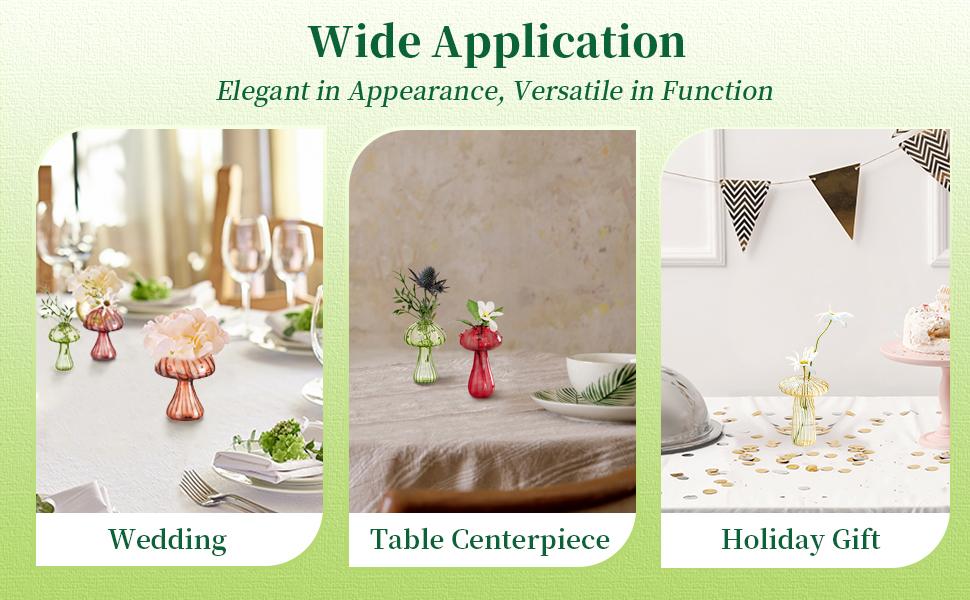 NUPTIO Colorful Mushroom Glass Vase Mini Cute Hydroponic Indoor Planters Spring Gifts for Women Room Table Decor Windowsill Propagation Bud Vase Ornaments for Bouquet Display