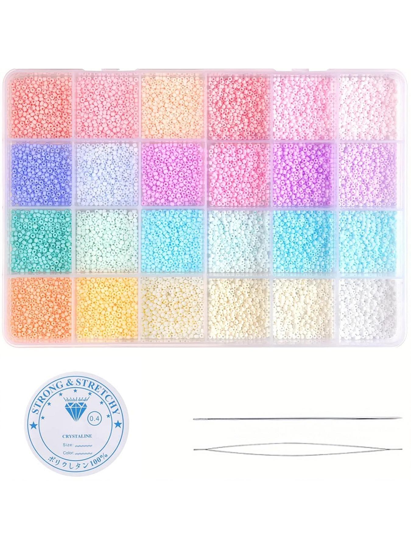 3mm 8400 Glass Seed Beads Set, 24 Colors Mixed, DIY Jewelry Making, Friendship Bracelet Kit, Keychain Charms, Holiday Gifts