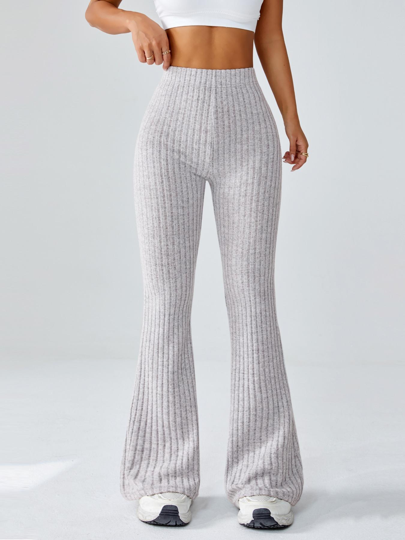 Women's Halloween High-Waisted Sporty Yoga Pants, Tight-Fitting Knit Fabric, Fall & Winter Casual Wear, Fashionable Ladies Activewear, Solid Flare Leggings