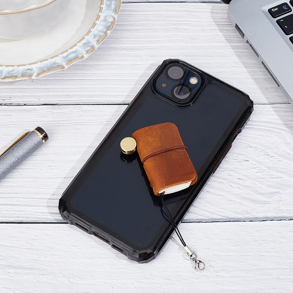 CRASPIRE Miniature Notebook 1.9x1.7"   Journal Bound Blank Paper  Portable  Daily 64 Pages Travel Refill Notepad for Man Women  Gifts Travel Writing Drawing Brown