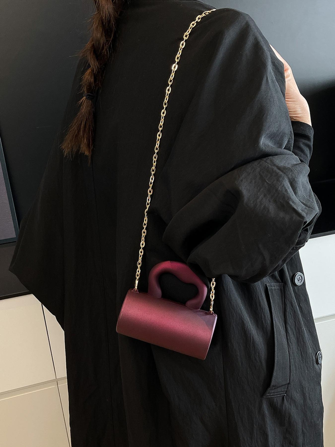 Acrylic Plain Magnetic Closure Mini Evening Bag, Fashion Chain Handbag Crossbody Clutch for Women, Perfect for Parties and Dates