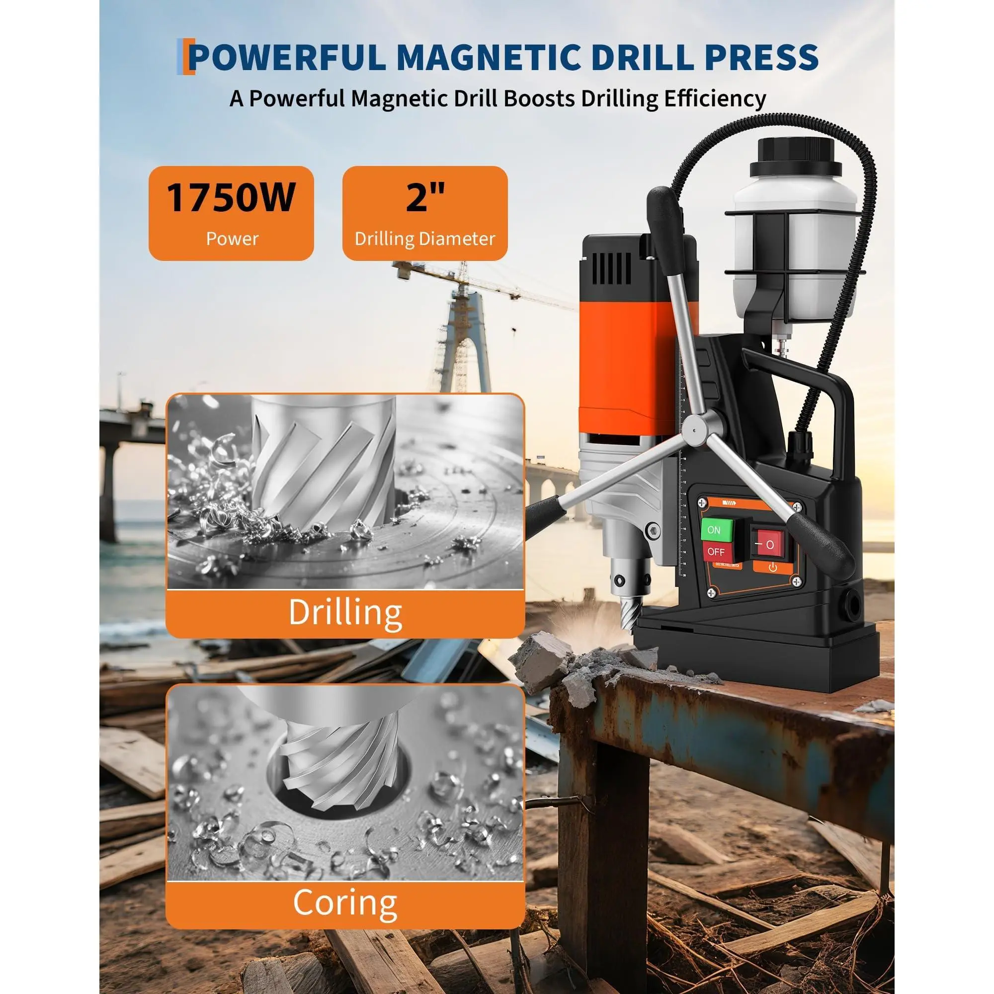 1750W Drill Chuck and Adapter
