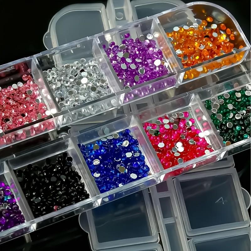 Colorful Y2K Aesthetic Nail Art Rhinestones, DIY Resin Flat Glitter Decorations, Synthetic Gemstone Nail Accessories, Face & Art Decoration