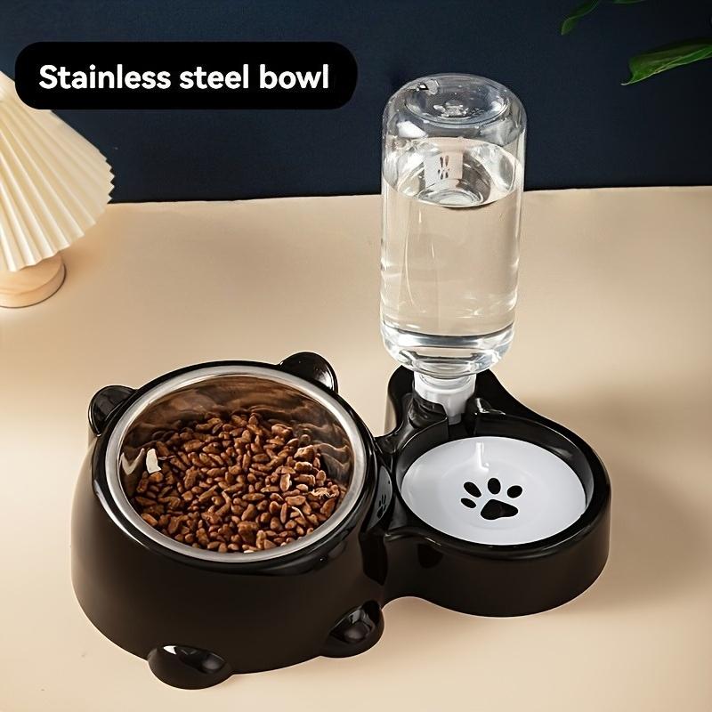 Automatic Pet Feeder and Water Dispenser, Integrated Feeding System for Cats and Dogs,No Battery or Power Needed, Slanted Mouth