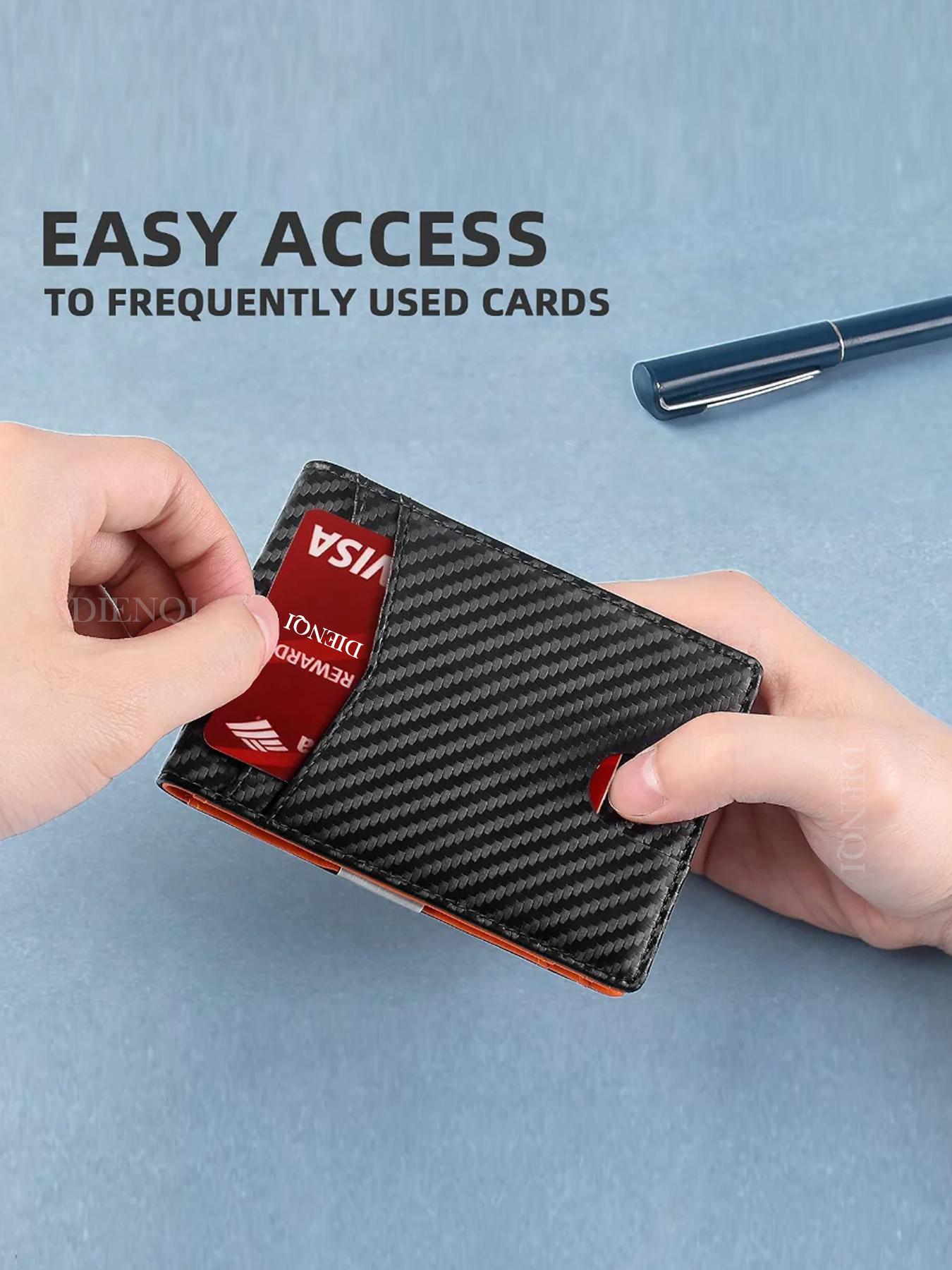 RFID-Blocking Credit ID Card Holder Luxury Anti Theft Wallet Men with 12 Card Slots Carbon Fiber Minimalist Wallets Cardholder Card Case, Father's Day Gift