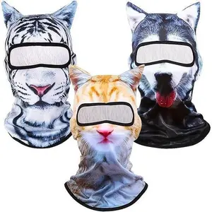 3D Cat Ski Balaclava Sheisty Face Mask with Ears for Music Festivals Raves Ski Halloween Party Outdoor Activities Unique Fun
