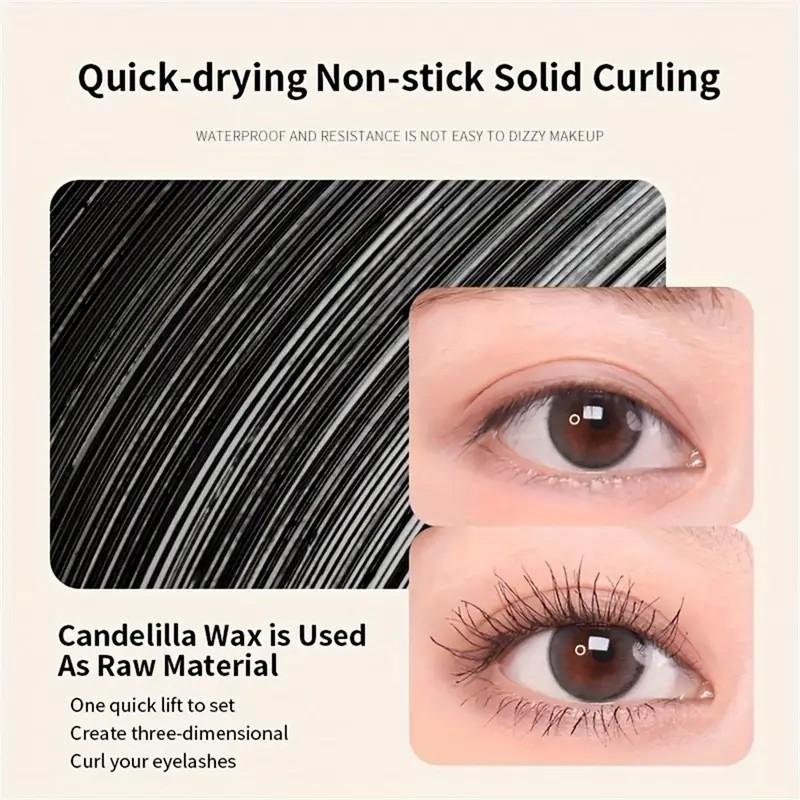 Long Lasting Curling 3D Lengthening Mascara, Affordable Drugstore Mascara, Ultra Black, Clump-free, Long Lasting Hold, Volumizing & Curling Lashes, High Pigment Eye Enlarging False Lash Effect