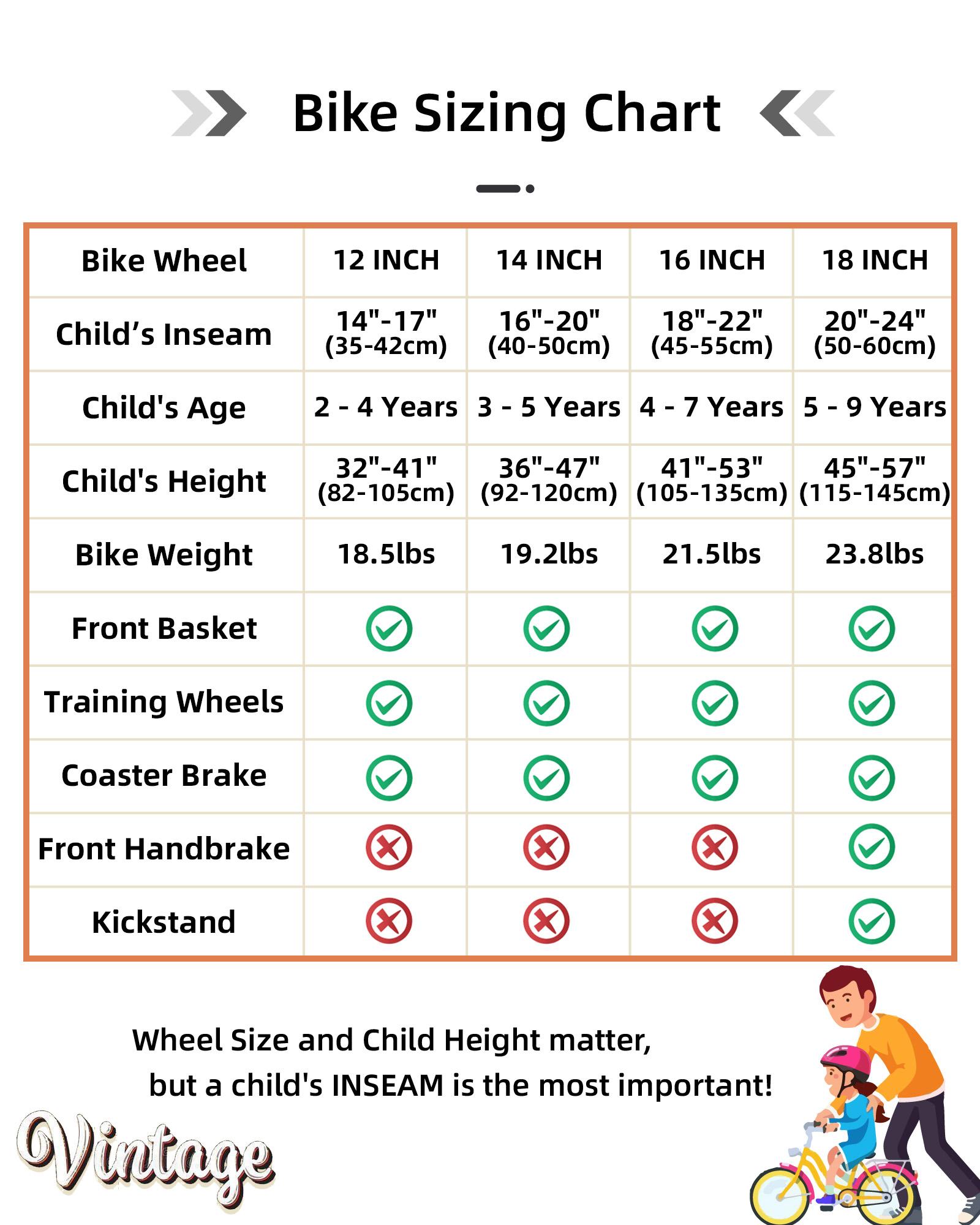 JOYSTAR ON SALE 12-24 inch Kids Bike Basket Training Wheels 2-12+years Old Girls & Boys (Green, Beige & Pink)