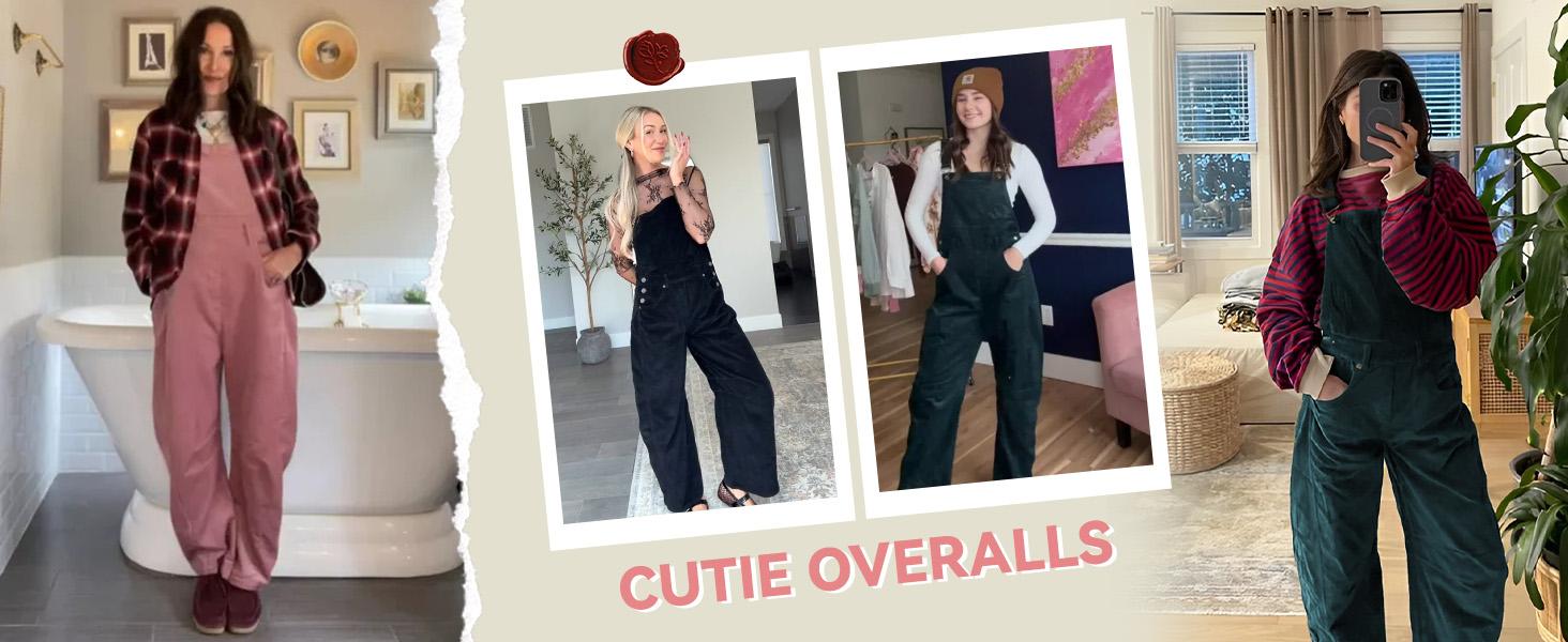 Molitree Women's Corduroy Overalls Barrel Wide Leg Bib Pants Adjustable Romper Jumpsuit with Pockets Casual Wideleg Womenswear Brown Molitree Women's Corduroy Overalls Barrel Wide Leg Bib Pants Adjustable Romper Jumpsuit with Pockets Casual Wideleg Womenswear Brown