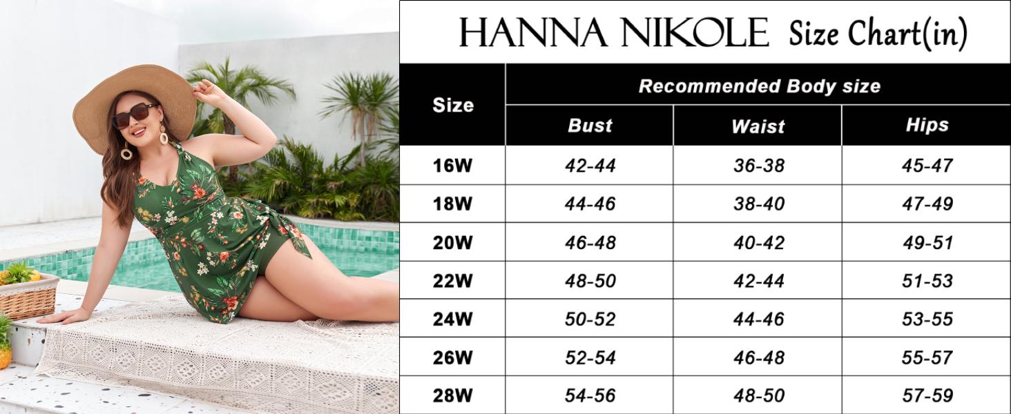 Hanna Nikole Women Plus Size Two Piece Tankini Swimdress V Neck Halter Floral Asymmetrical Hem Swimsuit with Boyshort #TikTokShopBlackFriday SpringStatements