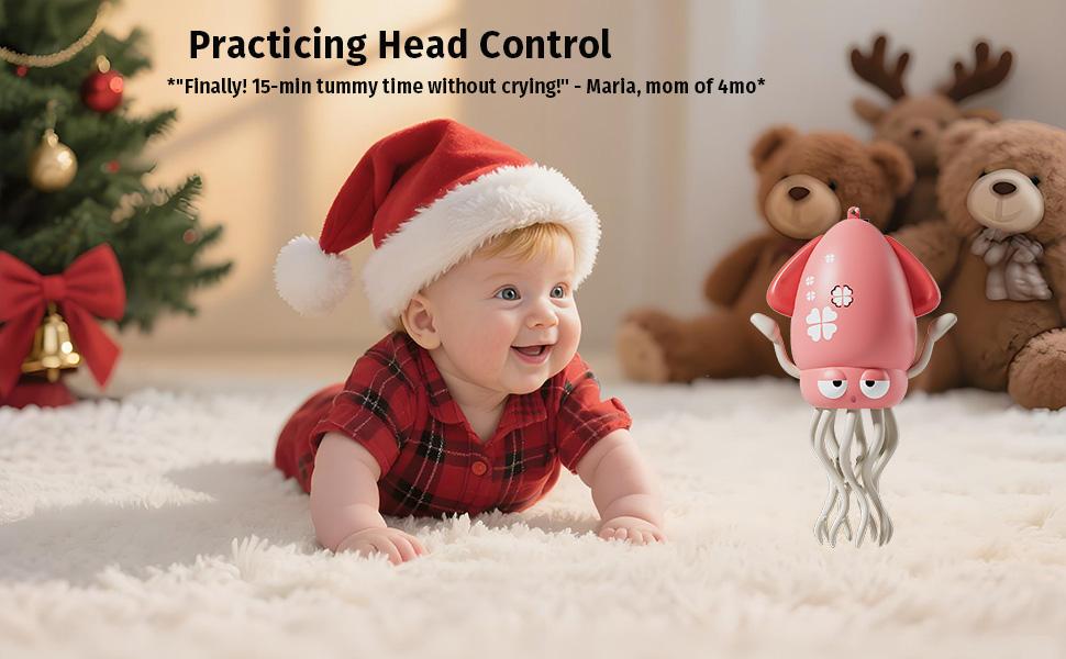 Baby Stocking Stuffers 6-12 12-18 Months Boys Girls, Tummy Time Musical Dancing Squid Crawling Octopus Toy for 1 2 3 4 5 Year Old Kid, Toddler Birthday Christmas Gifts for Grandkids