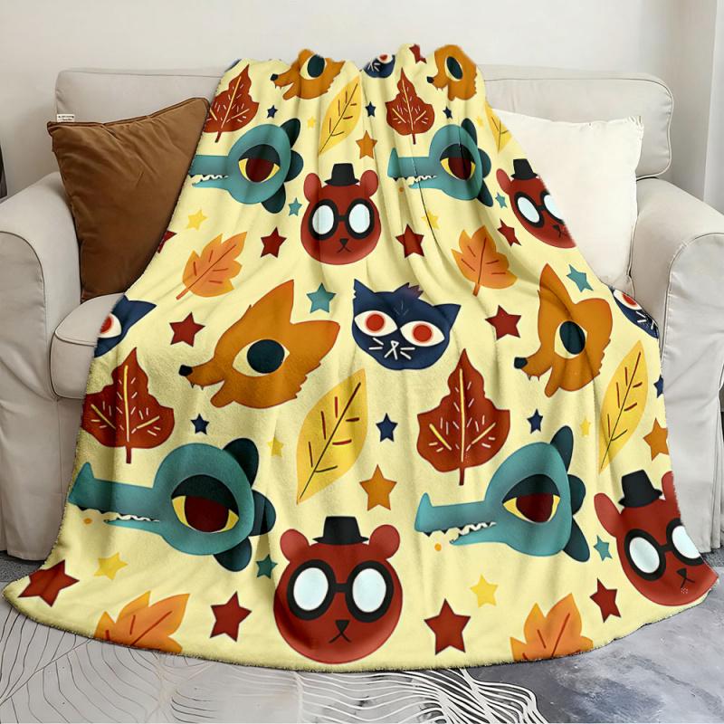 Flannel blankets Night in the Woods Fall Smooth blanket Plush blanket soft cartoon print bedspread sofa blanket