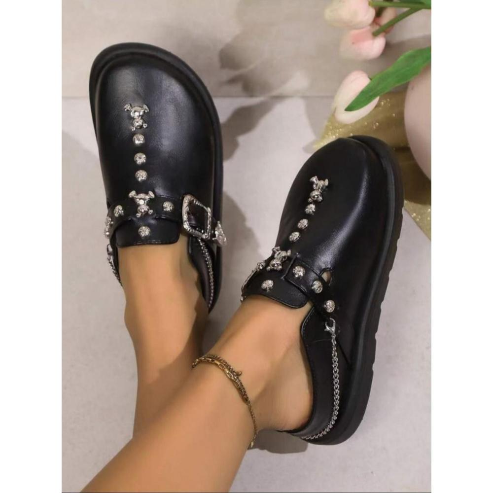 Women's Fashion Rhinestone & Faux Pearl Decorated Clogs, Casual Comfortable  Slippers for Beach, All-match Slide Slippers for Daily Wear