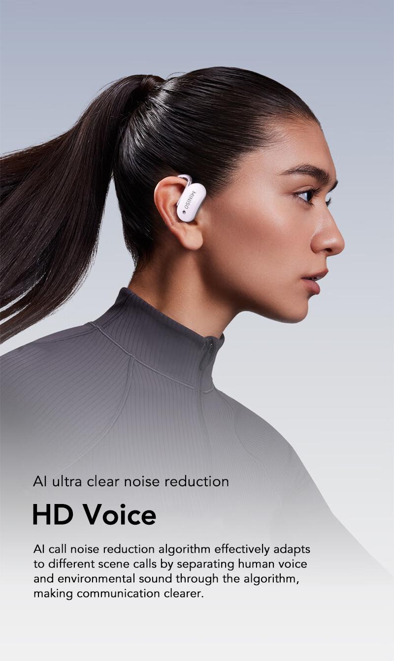 MINISO X68 Open Ear Bluetooth 5.4 Headphones, True Wireless Over Ear Headsets, 38Hrs Long Battery Playtime for Music Work Earphones Audio Electronic