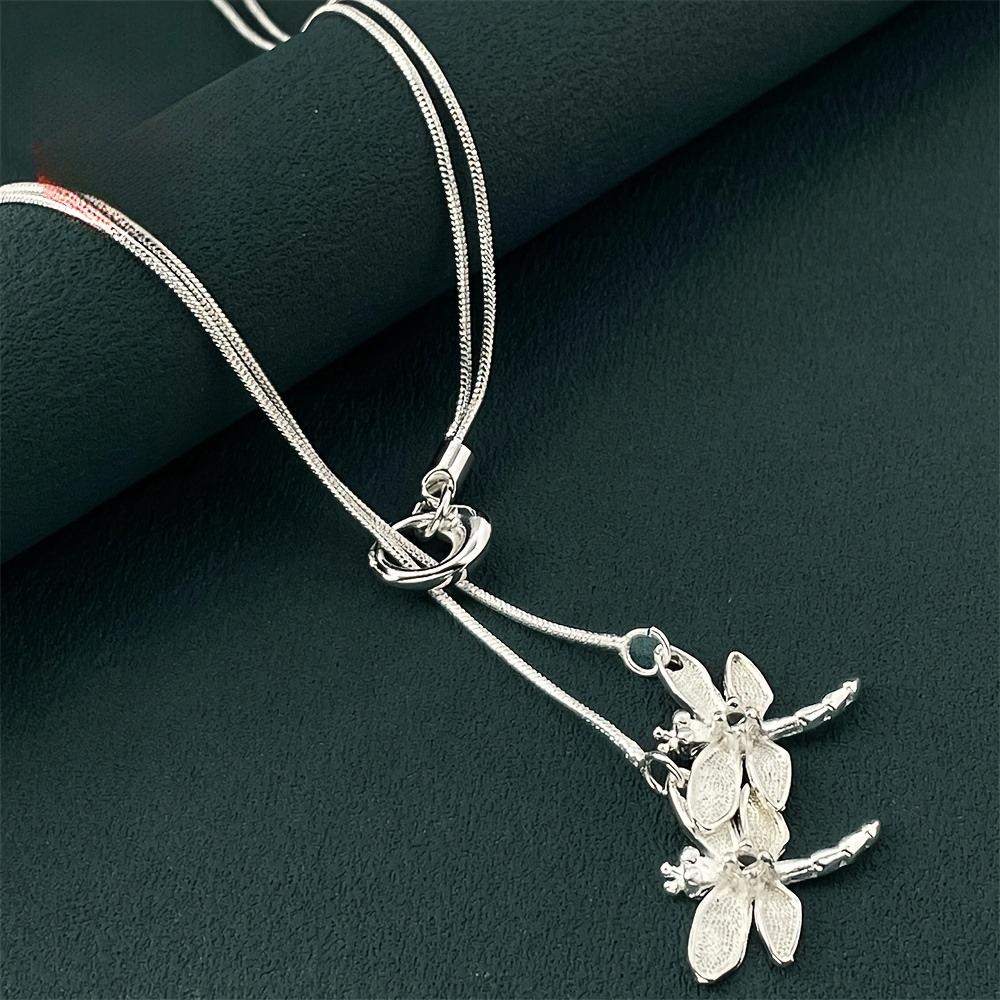 925 Sterling Silver Dragonfly Necklace - Y-Shaped Polished Finish Pendant, Casual Classic Daily Wear Jewelry, Ideal Gift for Holidays, Mother's Day