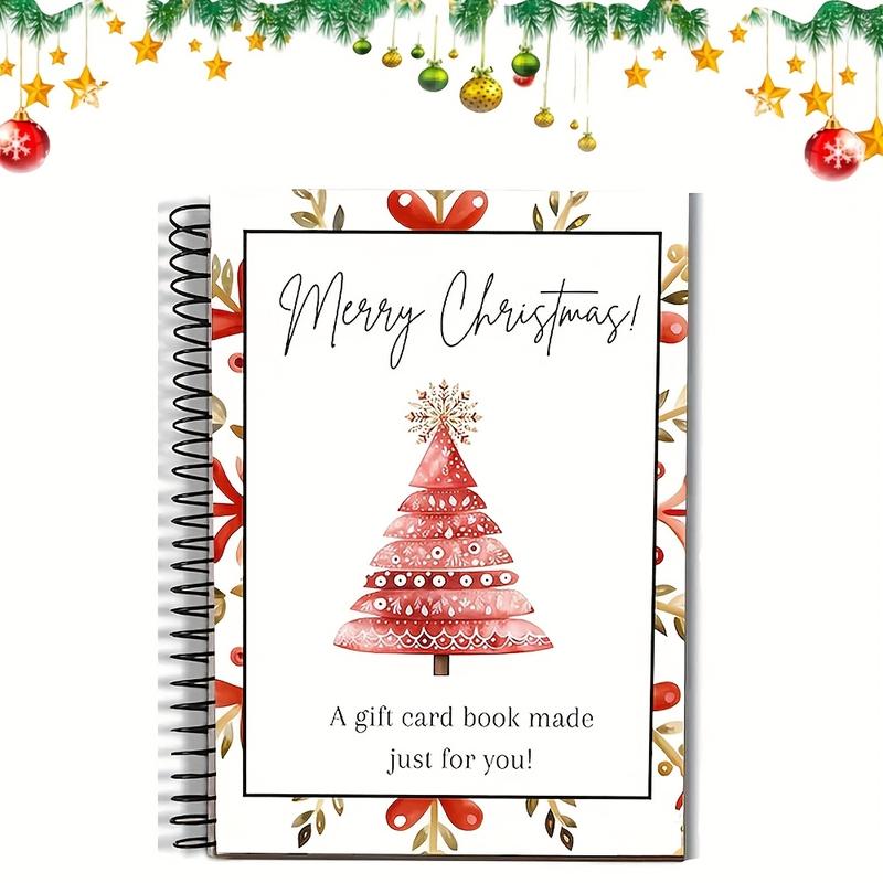 DIY Spiral Bound Christmas Gift Card Album Book, Surprise Page, Student Survival Graduation Card Holder, Teacher Classmate Santa Gift Planner, Paper Gifts