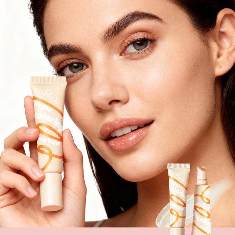 1PC Tinted Lip Jelly 4 Colors PAGEVINE Sugar‑Coloring Balm Light‑Tint Formula Long‑Lasting Hydrating Pastel Squeeze Tube For Date Natural‑Look Lip Cosmetic Gift