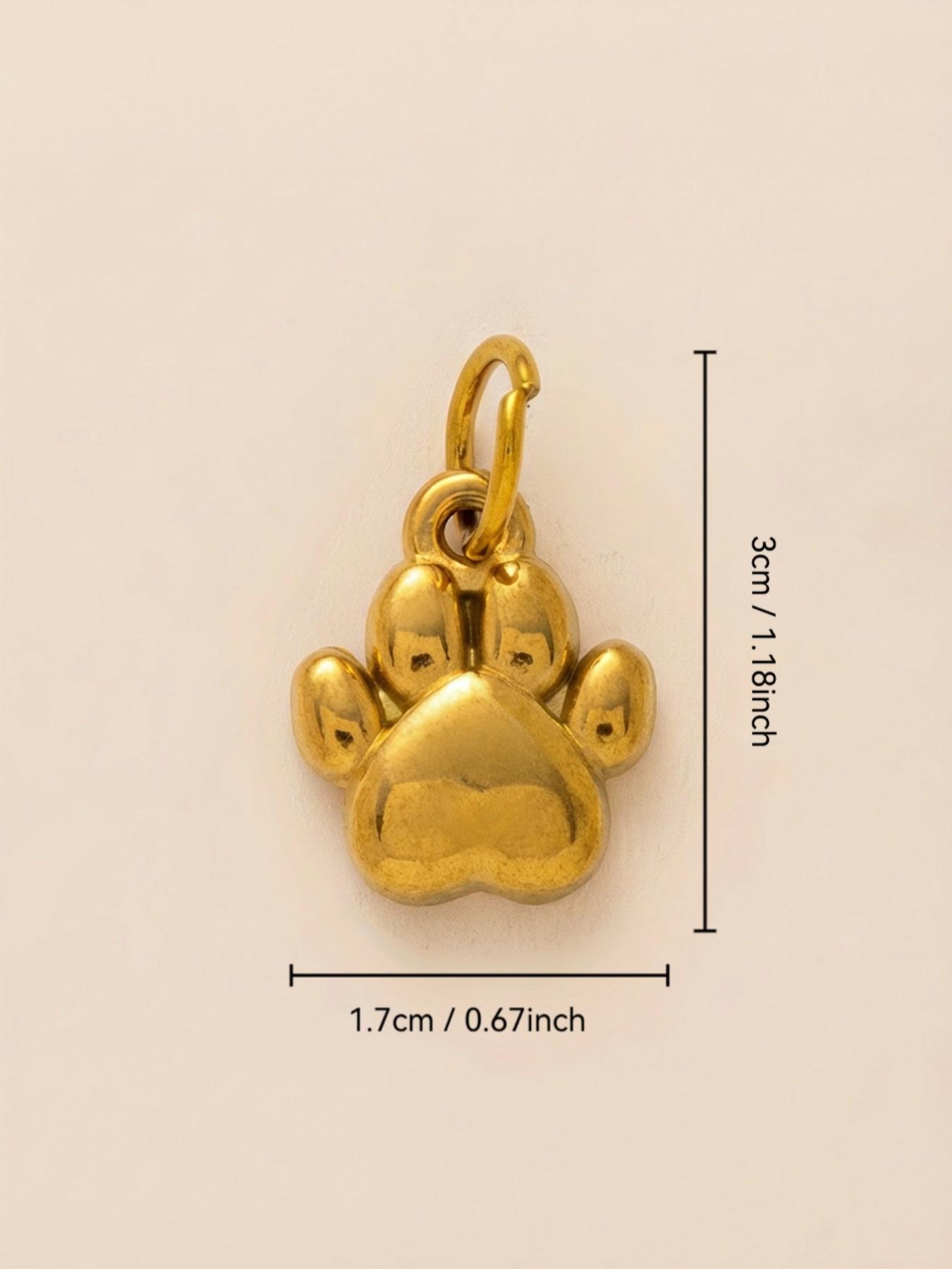 1PC Fashion Simple Bohemian Style Pendant, Love Dog Claw, Racet, Music Note, Flower, Cotton Candy, Fish, Pendant, Stainless Steel Plated 18K Gold, Suitable for DIY Fashion Accessories of Keychains, Bags, Jewelry