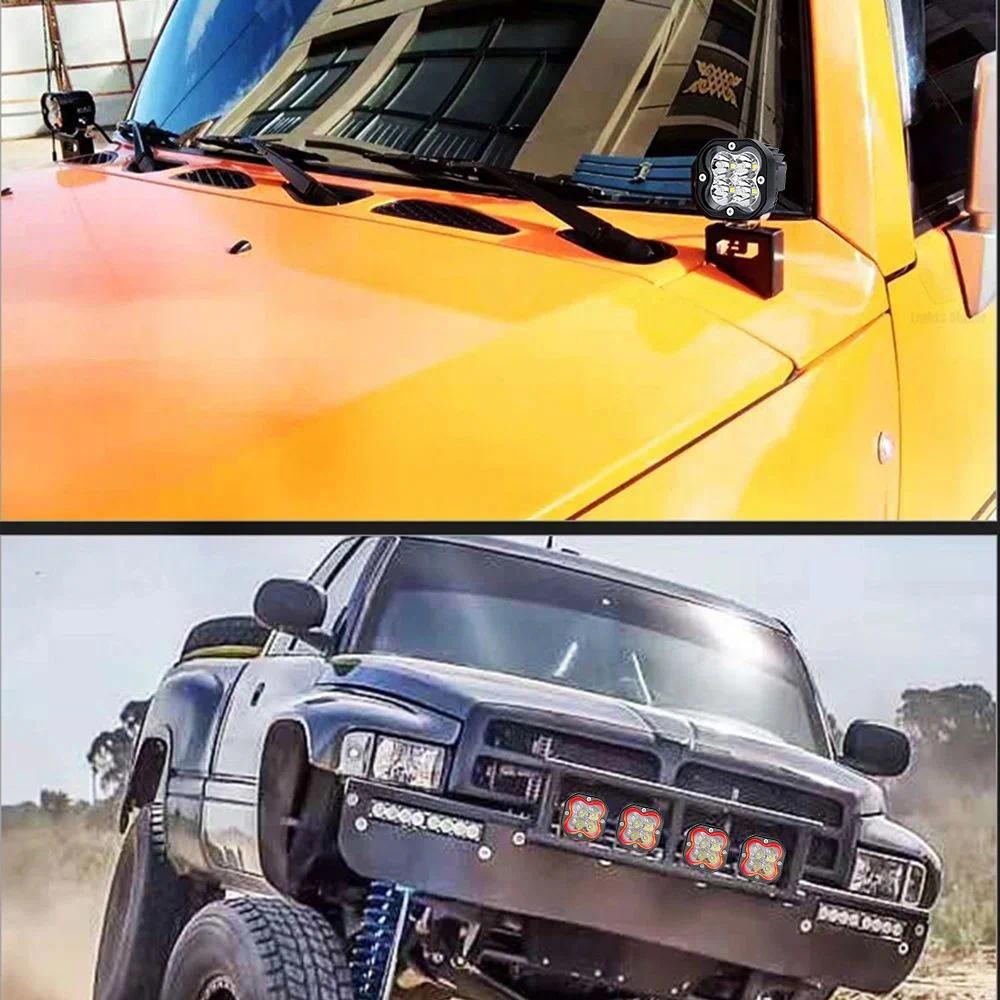 3 inch LED Pod Light Motor Spotlight for Off road lada Halo RGB Yellow Fog lamp 4x4 Driving light Flash 12V 24V