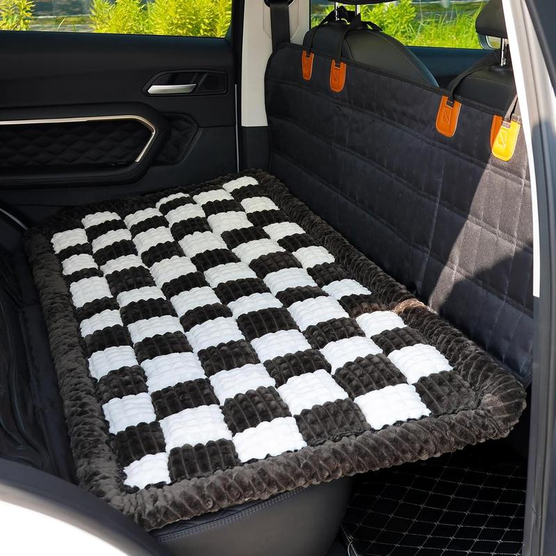 Dog Bed for Car Backseat Pet Mat Black&White 24.8x54inch Non-Slip Travel Mat Cozy Soft Flannel Cover Protector for Backseat Extenders & Seat Covers Dog Bed for Car Backseat Pet Mat Black&White 24.8x54inch Non-Slip Travel Mat Cozy Soft Flannel Cover Protector for Backseat Extenders & Seat Covers