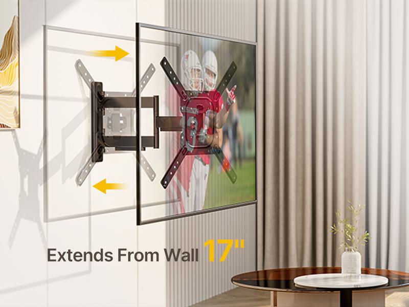 MonTek Full Motion TV Wall Mount for 13–95 Inch Flat & Curved TVs and Monitors, Swivel & Tilt Articulating Bracket, Max VESA 400x400mm, Holds up to 110 lbs, Perfect Center Design Adjustable Black MonTek Full Motion TV Wall Mount for 13–95 Inch Flat & Curved TVs and Monitors, Swivel & Tilt Articulating Bracket, Max VESA 400x400mm, Holds up to 110 lbs, Perfect Center Design Adjustable Black