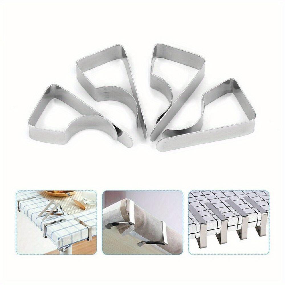 8pcs Stainless Steel Tablecloth Clamps Table Cloth Clips Holder Clip For Party Wedding Table Cover Clamps Decorative