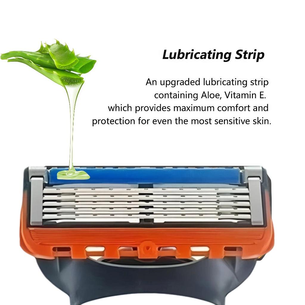 Men's Shaving Razor Set, 1 Blade Holder & 12/24/36/48 Refills, 5 Layer Progressive Stainless Blades, Precision Cutting, Waterproof Rustproof