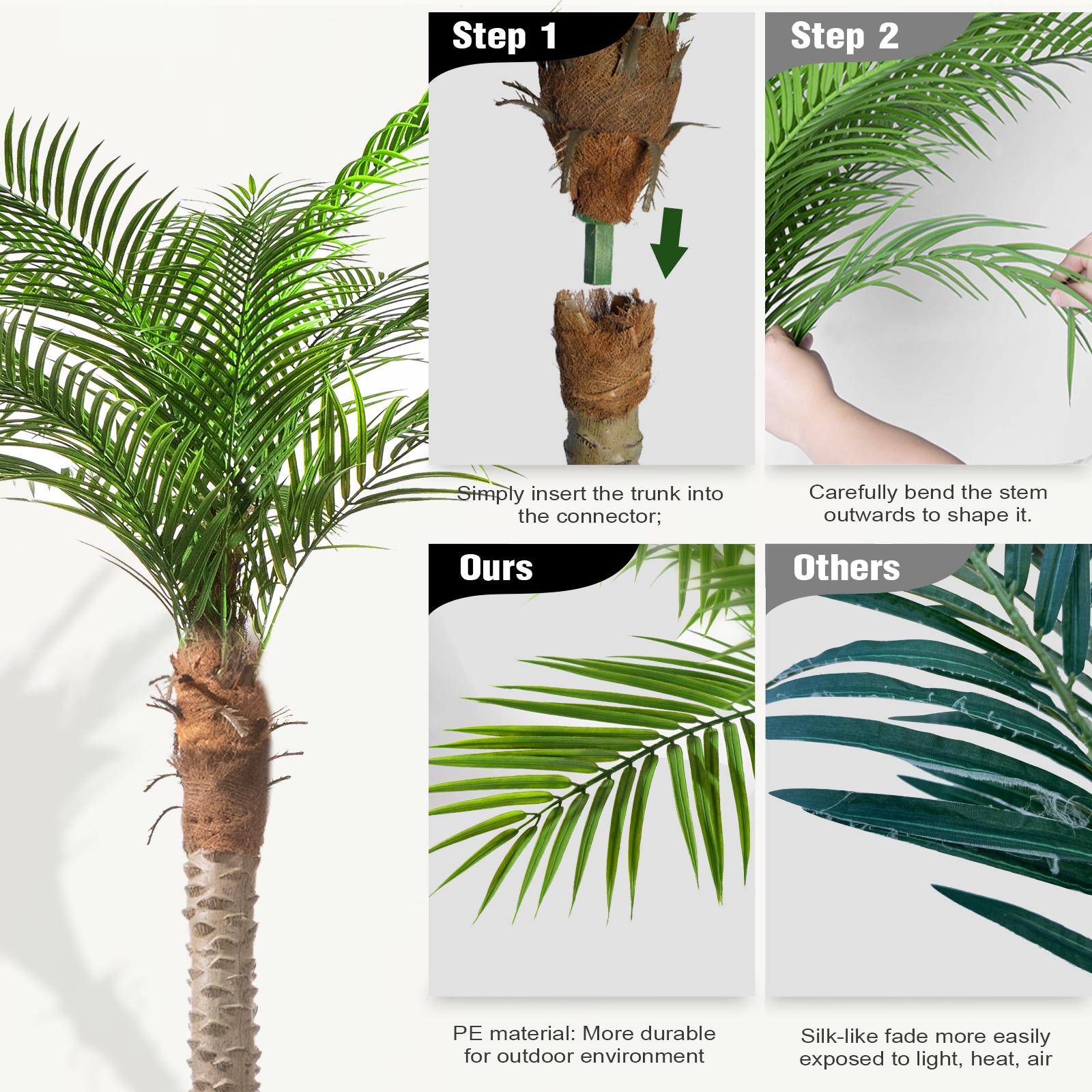 7/8/9 Ft Realistic Artificial Palm Tree - Tropical Fake Plant for Patio Home Garden Decoration Tall Green Leaves No Need to Prune or Water Father's Day Gift Autumn Decoration Decorative Ornaments Fruit Fake Flower Fake Flower Basket Mother's Day Gift 7/8/9 Ft Realistic Artificial Palm Tree - Tropical Fake Plant for Patio Home Garden Decoration Tall Green Leaves No Need to Prune or Water Father's Day Gift Autumn Decoration Decorative Ornaments Fruit Fake Flower Fake Flower Basket Mother's Day Gift