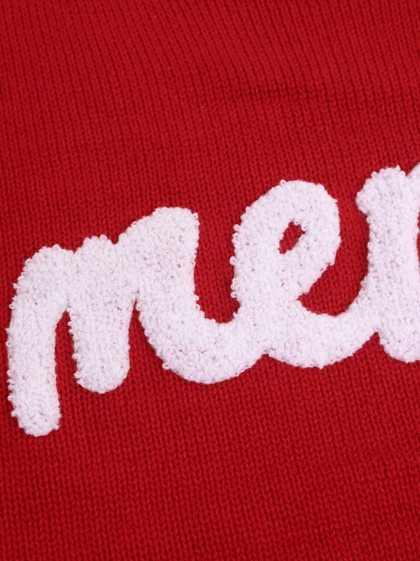 WOMEN'S RED PULLOVER SWEATER, CHRISTMAS FALL/WINTER 2025 OUTFIT, ROUND NECK CASUAL CUTE PULLOVER SWEATER FOR WOMEN, SUITABLE FOR DAILY OUTINGS, PARTIES,  LADIES CHRISTMAS AUTUMN-WINTER CLOTHES