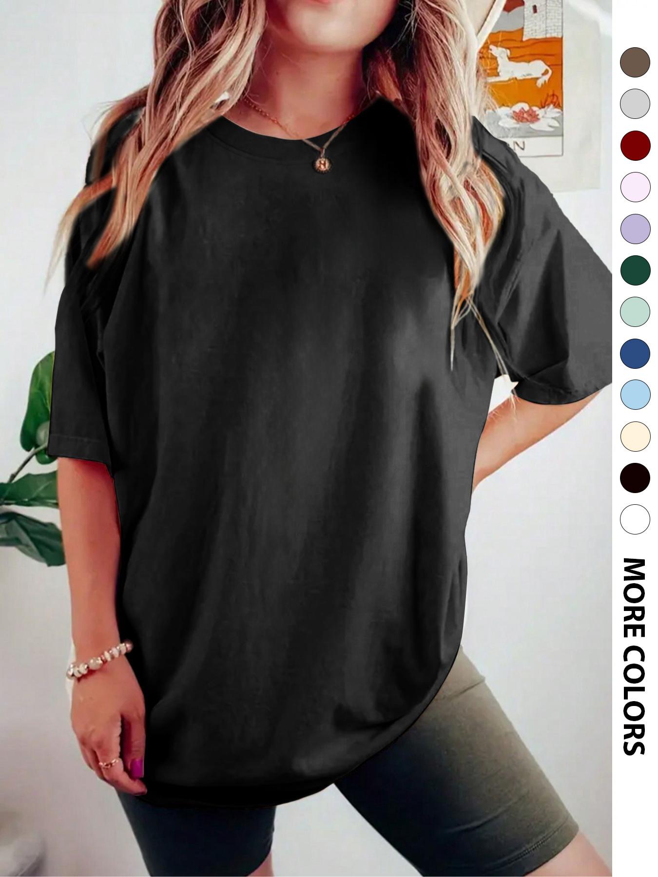 Women's Cross & Heart Print Round Neck Tee, Fashion Casual Crew Neck Short Sleeve T-Shirt for Daily Wear, Ladies Clothes for All Seasons