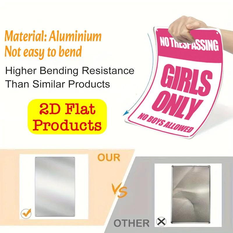 Girls' Exclusive Vintage Aluminum Art, Fun Warning Sign, Aluminum Decorative Poster, 8x12 Inches 2D Flat Aluminum Poster